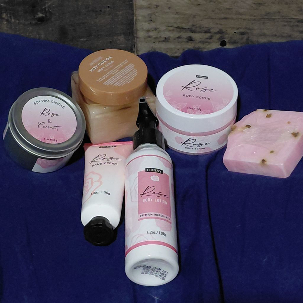 Women's Eirnay Rose Bath & Body Set Bundle Pink White
